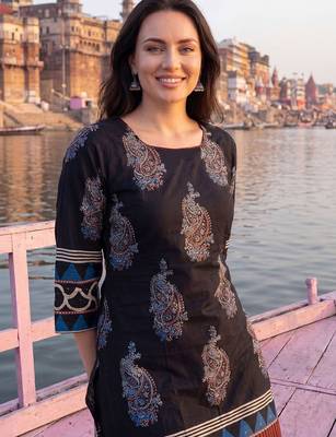Women Ethnic Motifs Printed Regular Pure Cotton Kurta with Trousers & With Dupatta 3