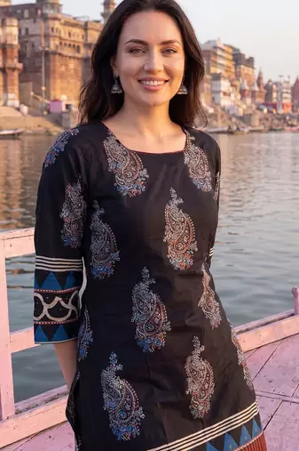 Women Ethnic Motifs Printed Regular Pure Cotton Kurta with Trousers & With Dupatta