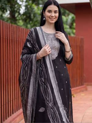 Women Ethnic Motifs Embroidered Regular Thread Work Kurta with Trousers & With Dupatta 2