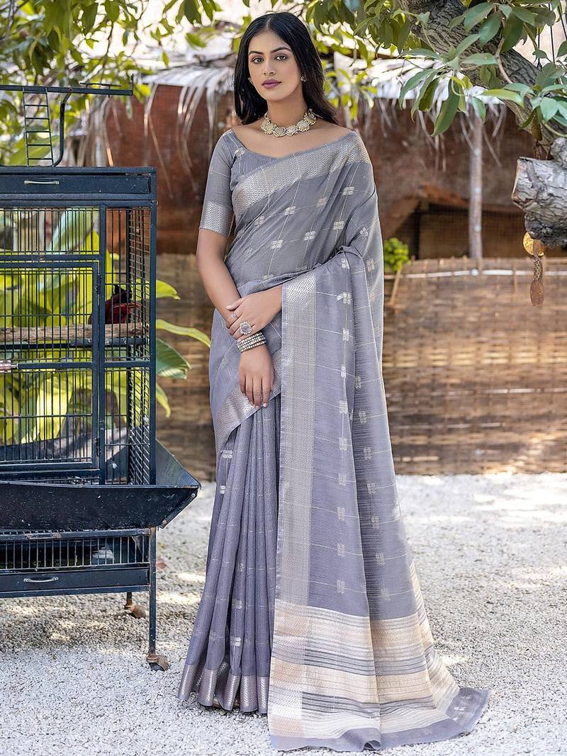 Woven Design Ethnic Motifs Zari Pure Cotton Taant Saree