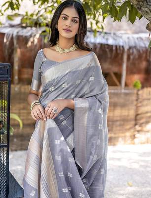 Woven Design Ethnic Motifs Zari Pure Cotton Taant Saree 2
