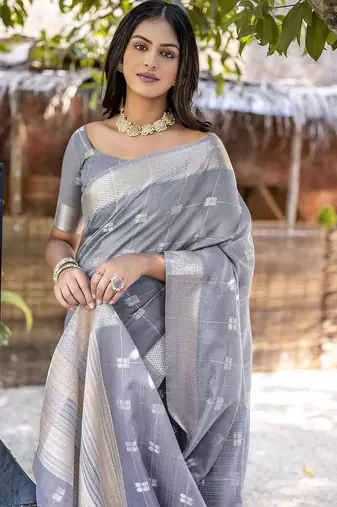 Woven Design Ethnic Motifs Zari Pure Cotton Taant Saree