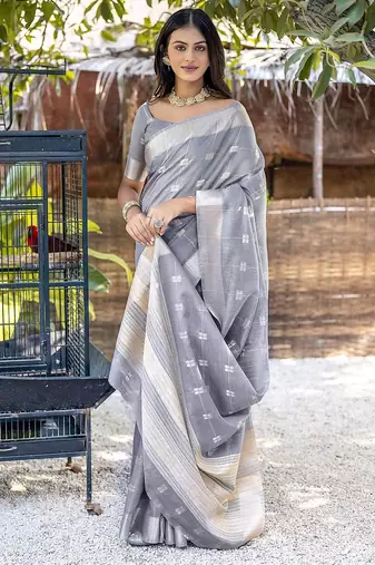 Woven Design Ethnic Motifs Zari Pure Cotton Taant Saree