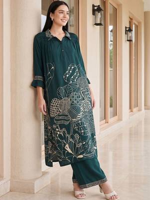 Women Ethnic Motifs Printed Regular Kurta with Palazzos 1