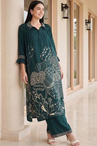 Women Ethnic Motifs Printed Regular Kurta with Palazzos