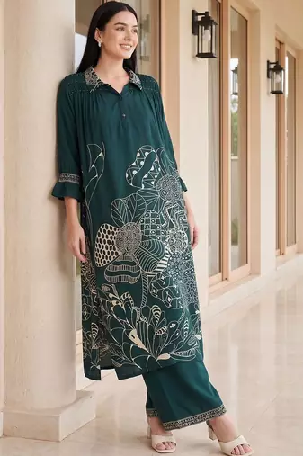 Women Ethnic Motifs Printed Regular Kurta with Palazzos