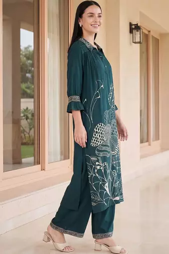 Women Ethnic Motifs Printed Regular Kurta with Palazzos