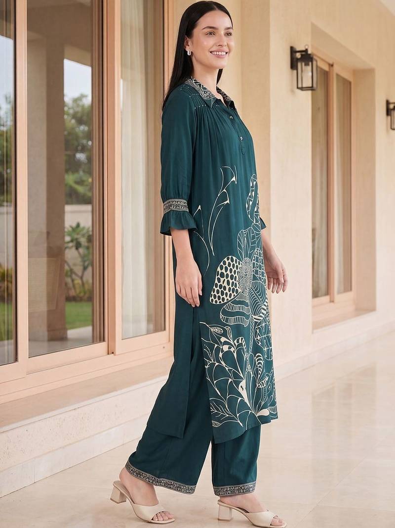 Women Ethnic Motifs Printed Regular Kurta with Palazzos