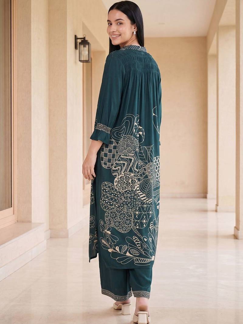 Women Ethnic Motifs Printed Regular Kurta with Palazzos