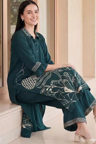 Women Ethnic Motifs Printed Regular Kurta with Palazzos