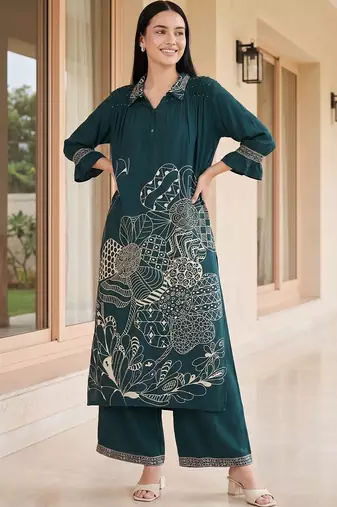 Women Ethnic Motifs Printed Regular Kurta with Palazzos