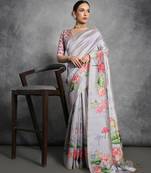 Floral Zari Silk Cotton Tussar Saree