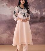 Women Floral Embroidered Regular Sequinned Kurta with Trousers