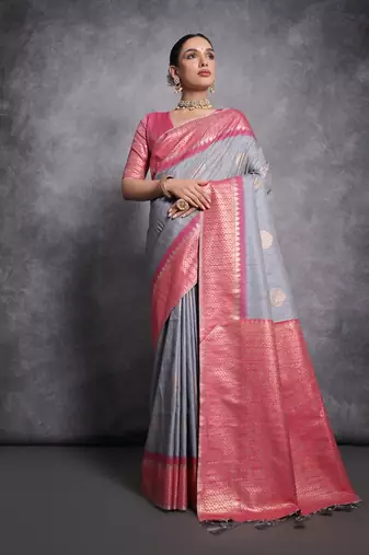 Woven Design Zari Tussar Saree