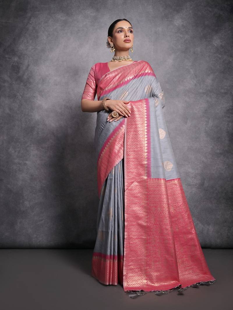 Woven Design Zari Tussar Saree