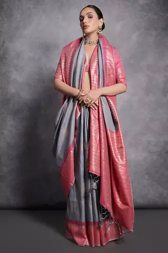 Woven Design Zari Tussar Saree