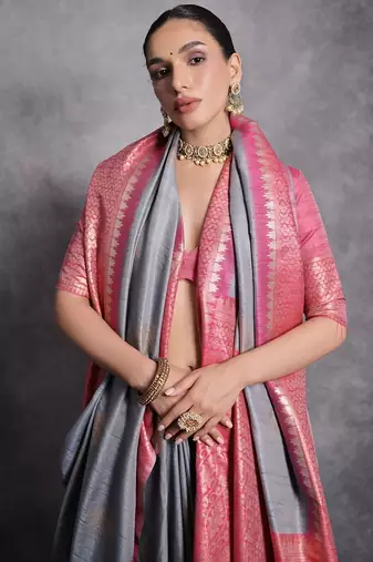 Woven Design Zari Tussar Saree