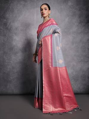 Woven Design Zari Tussar Saree 4