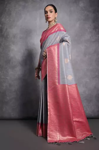 Woven Design Zari Tussar Saree