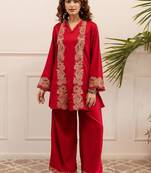 Women Ethnic Motifs Embroidered Regular Thread Work Kurta with Palazzos