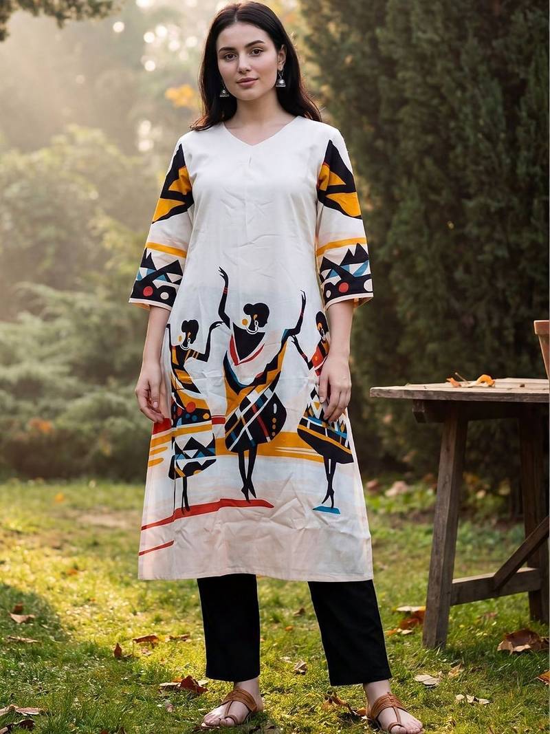 Women Ethnic Motifs Printed Regular Pure Cotton Kurta with Trousers