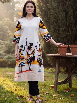 Women Ethnic Motifs Printed Regular Pure Cotton Kurta with Trousers 6