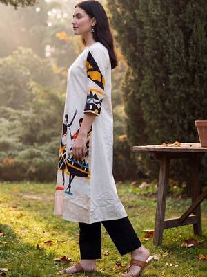 Women Ethnic Motifs Printed Regular Pure Cotton Kurta with Trousers 3