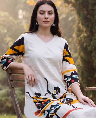 Women Ethnic Motifs Printed Regular Pure Cotton Kurta with Trousers 5