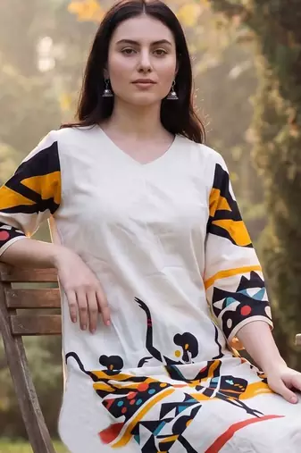 Women Ethnic Motifs Printed Regular Pure Cotton Kurta with Trousers