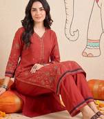 Women Ethnic Motifs Embroidered Regular Thread Work Kurta with Palazzos