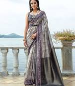 Ethnic Motifs Printed Zari Silk Cotton Saree