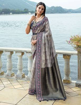 Ethnic Motifs Printed Zari Silk Cotton Saree 2