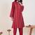 Women Embroidered Regular Thread Work Chanderi Silk Kurta with Trousers