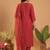 Women Ethnic Motifs Embroidered Regular Thread Work Liva Kurta with Trousers & With Dupatta