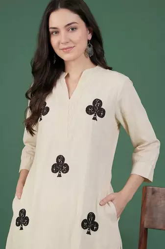 Women Ethnic Motifs Embroidered Regular Thread Work Pure Cotton Kurta with Trousers