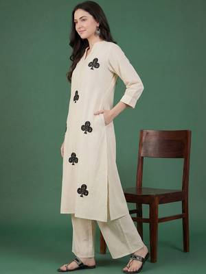 Women Ethnic Motifs Embroidered Regular Thread Work Pure Cotton Kurta with Trousers 3