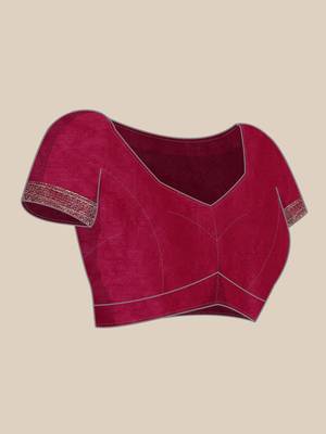 Fuchsia & Gold-Toned Woven Design Jute Silk Banarasi Saree 7