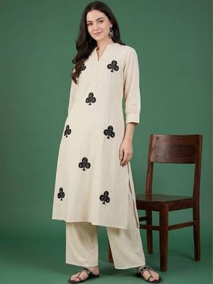Women Ethnic Motifs Embroidered Regular Thread Work Pure Cotton Kurta with Trousers 6