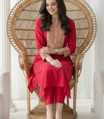 Women Ethnic Motifs Embroidered Regular Mirror Work Kurta with Trousers