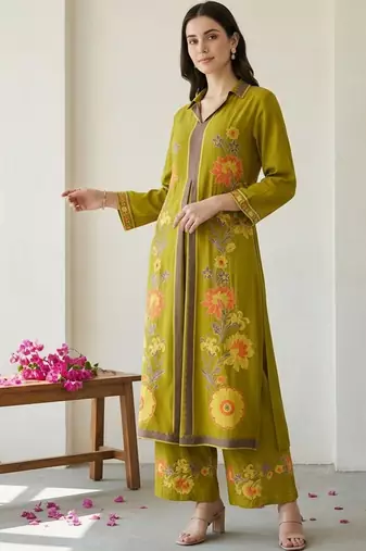 Women Floral Printed Regular Kurta with Palazzos