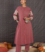 Women Printed Regular Sequinned Kurta with Trousers