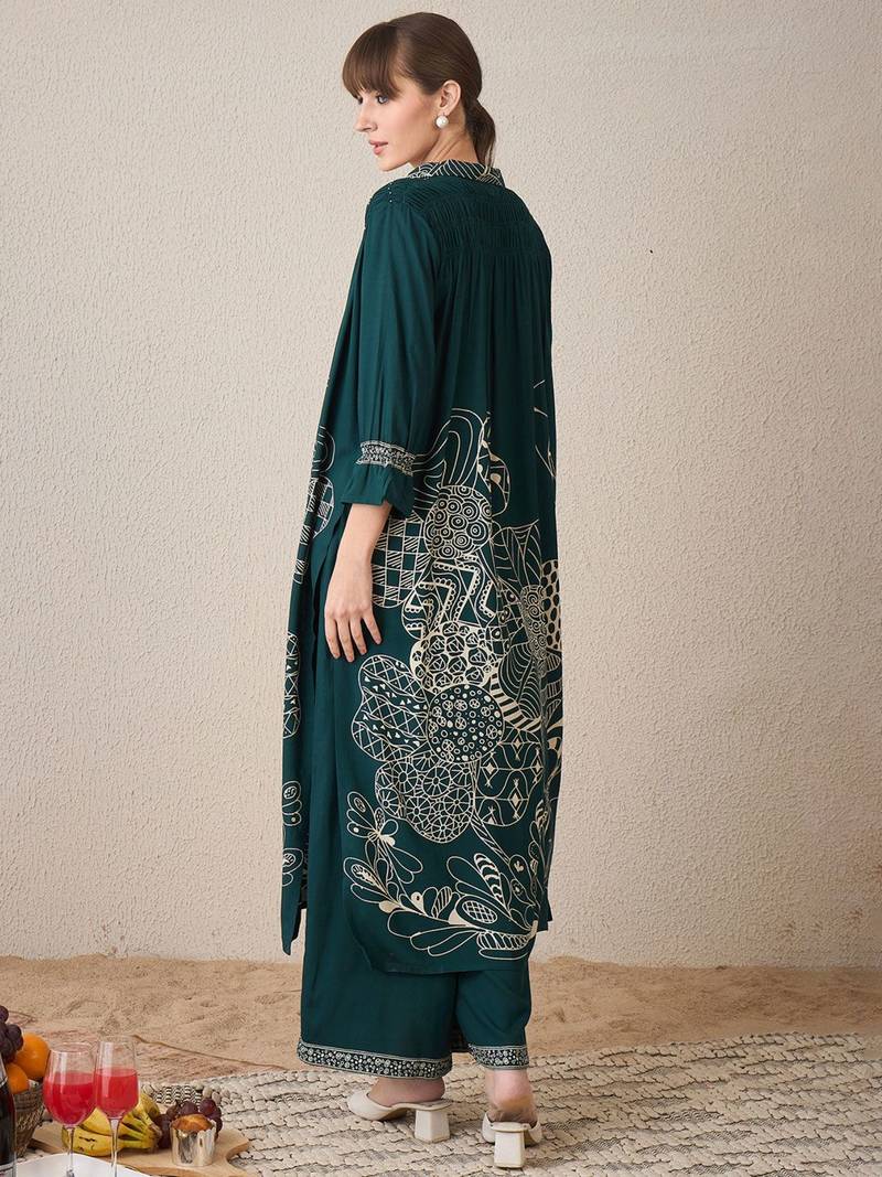 Women Ethnic Motifs Printed Regular Kurta with Trousers
