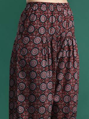Ethnic Motifs Printed Regular Kurta with Trousers 3