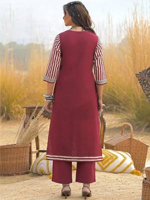 Women Ethnic Motifs Printed Regular Mirror Work Pure Cotton Kurta with Trousers & With Dupatta 7