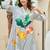 Floral Printed Mandarin Collar A-Line Sequinned Kurta With Trousers
