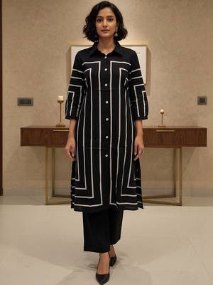 Women Printed Regular Kurta with Trousers 1