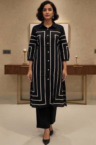 Women Printed Regular Kurta with Trousers