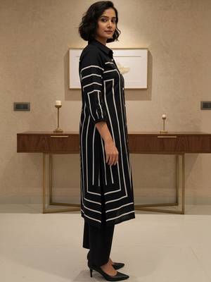 Women Printed Regular Kurta with Trousers 5