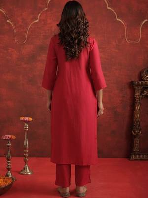 Women Ethnic Motifs Embroidered Regular Thread Work Kurta with Trousers & With Dupatta 6