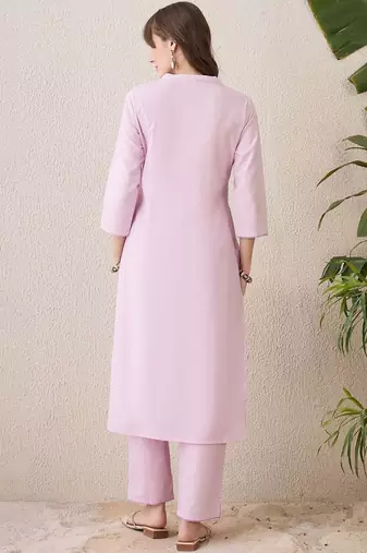 Women Floral Embroidered Regular Thread Work Pure Cotton Kurta with Trousers